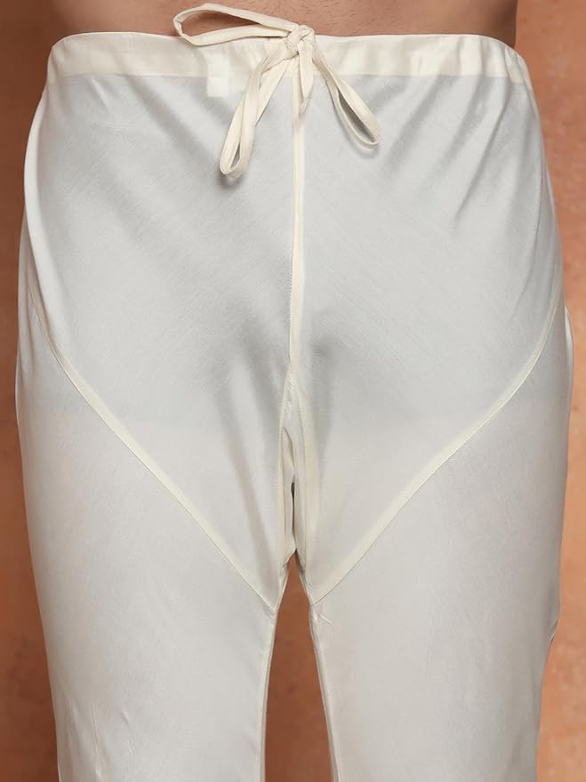 Men’s Silk Blend Kurta Pyjama Set with Printed Modi Jacket | Mandarin Collar Ethnic WearMen’s Silk Blend Kurta Pyjama Set with Printed Modi Jacket | Mandarin Collar Ethnic Wear - Image 7