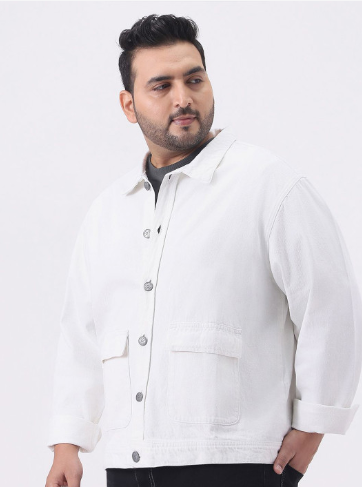 Men's Classic White Denim Jacket – Cotton Lined - Image 2