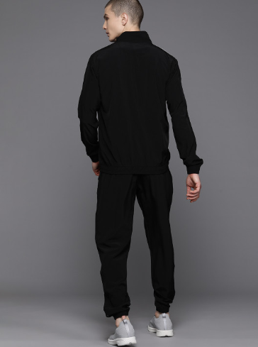 Men's Regular Fit 2-Piece Active Tracksuit – Solid Black - Image 3