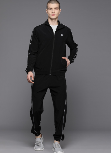 Men's Regular Fit 2-Piece Active Tracksuit – Solid Black - Image 4