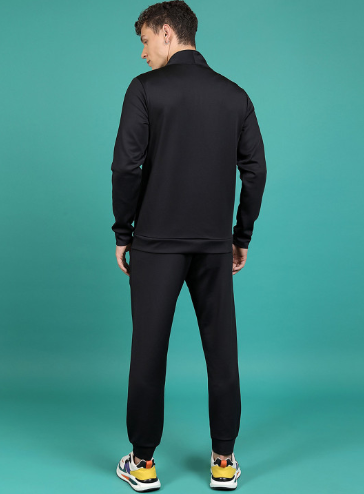 Men's 2-Piece Regular Fit Active Tracksuit – Solid Black - Image 3