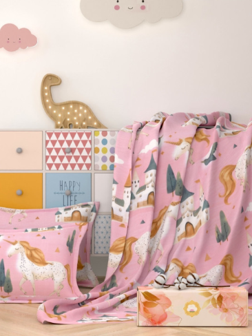 3-Piece Superfine Cotton Flat Bedsheet Set (350 TC) – Playful Illustrated Print - Image 3