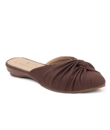 Women's Coffee Brown Pointed-Toe Slip-On Mojaris - Image 2