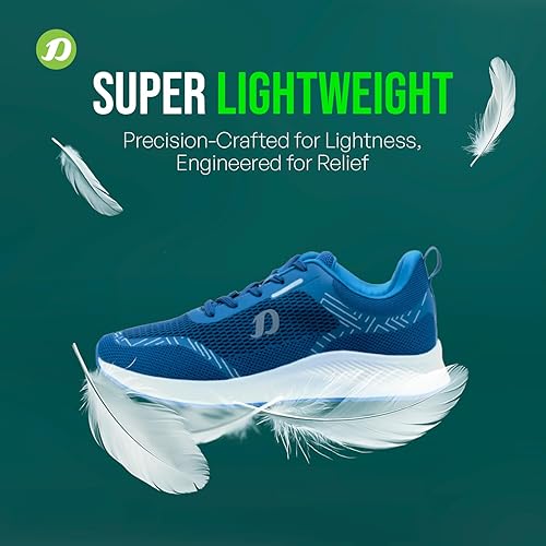 Men's Royal Blue Lightweight Memory Foam Walking Sneakers - Image 2